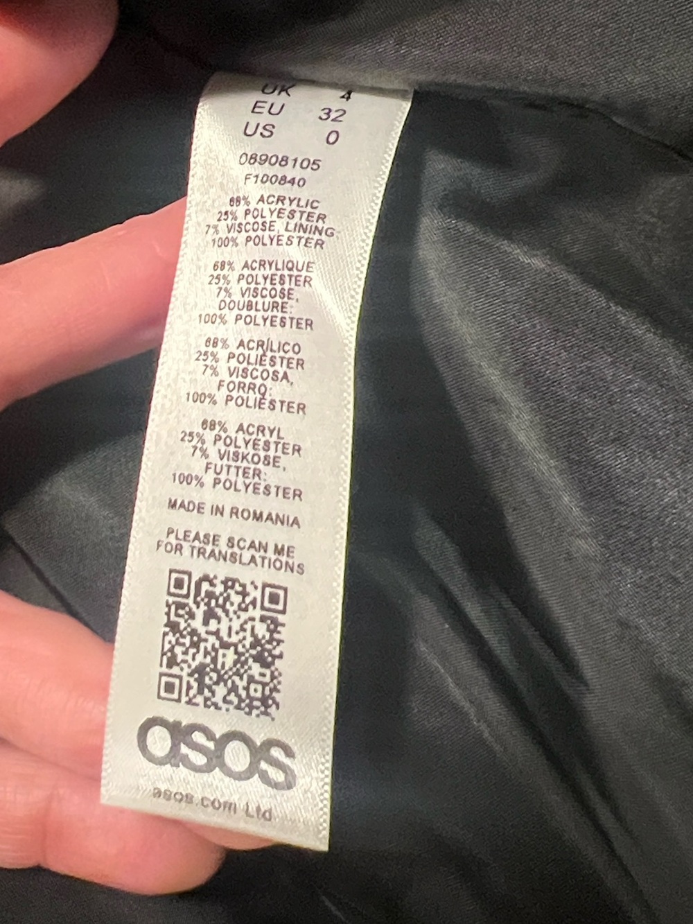 NWT, ASOS, Yellow Black Bouclé Tweed Plaid Longline Blazer Jacket,Plaid, Size 0 - Picture 6 of 10